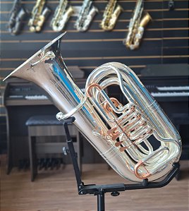 Tuba 4/4 Cerveny CBB-684 em si bemol c/ corpo banhado em prata (SEMINOVO) #200958