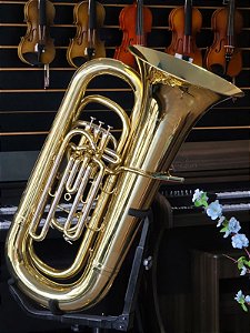 Tuba Besson, 4/4, 3 Pistos, Si Bemol, Seminovo - #552916