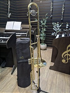 Trombone de pistos em Si bemol Dolphin - laqueado - venda no estado de conservação (SEMINOVO) #tromb-dolphin-260326
