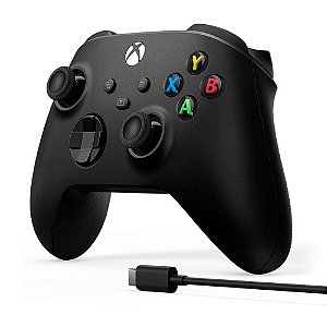 Controle Xbox Series S/X Preto + Cabo 3 metros - Microsoft