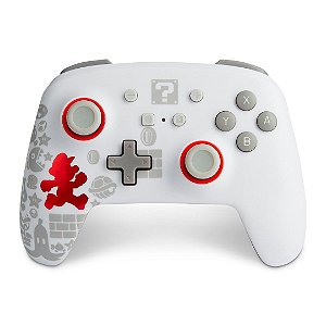 Controle Com Fio Nintendo Switch Super Mario Branco - PowerA