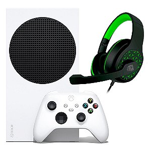 Console Xbox Series S 512GB + Headset Gamer ELG Emperor, Preto/Verde - Microsoft