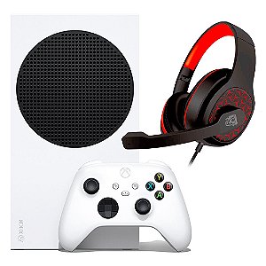 Console Xbox Series S 512GB + Headset Gamer ELG Emperor, Preto/Vermelho - Microsoft