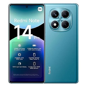 Smartphone Redmi Note 14 Pro 512gb/12gb de RAM, Câmera de 200Mp, Tela AMOLED 120Hz, Versão Global, Azul - Xiaomi