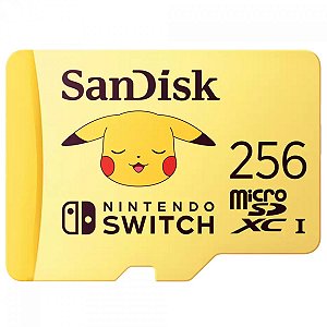 Cartão de Memória Micro SD Nintendo Switch Pikachu 256GB - Sandisk