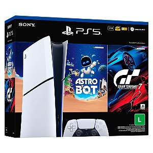 Console Playstation 5 Slim SSD 825GB, Com 2 Jogos Astro Bot e Gran Turismo 7, Digital - PS5 Slim Sony