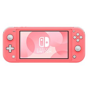 Console Nintendo Switch Lite Destravado, com Cartão de Memoria de 128GB (Seminovo) - Coral