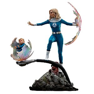 Estátua Mulher Invisivel e Franklin, Quarteto Fantástico 1/10 - Iron Studios