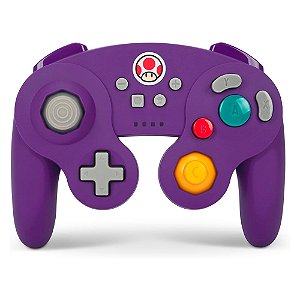 Controle Sem Fio Nintendo Switch GameCube Style Toad, Roxo (Seminovo) - PowerA