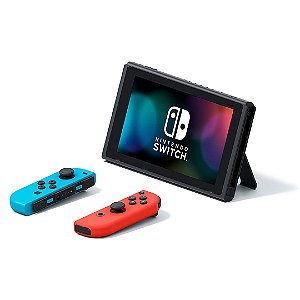 Console Nintendo Switch V1 Destravado, Com Cartão de Memória 256GB (Usado) - Neon
