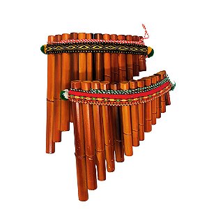 FLAUTA PAN CURVA 13 NOTAS BAMBU ESCURO SAMPOÑA