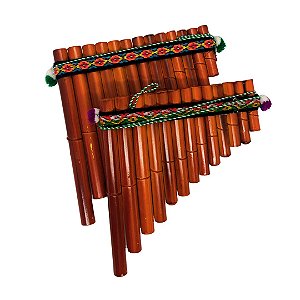FLAUTA PAN RETA 13 NOTAS BAMBU ESCURO SAMPOÑA