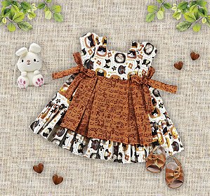 "Duda" - Vestido com Avental - 3 meses a 18 meses - MOLDE DIGITAL VIA E-MAIL