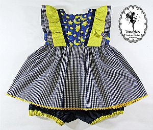 GABRIELA BABY - VESTIDO + TAPA FRALDAS + SHORT - 3 MESES A 4 ANOS -   MOLDE DIGITAL VIA E-MAIL