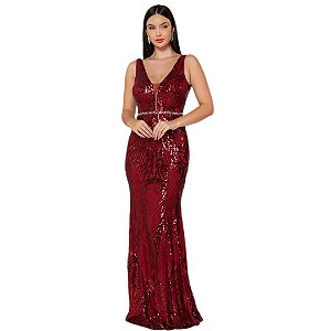 Vestido Paete Marsala Longo e vestido marsala para madrinhas