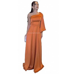Vestido Terracota Madrinha  e Vestido Terracota Nula Manga Zibeline