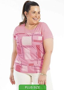 Blusa plus size manga curta