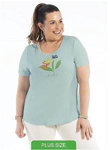 Blusa manga curta plus size