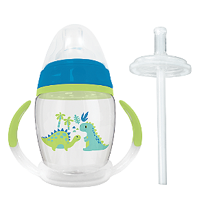 Copo com Alça Removível e Canudo Extra Dino - Buba