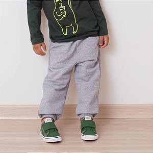 Calça Moletom com Punho - Cinza