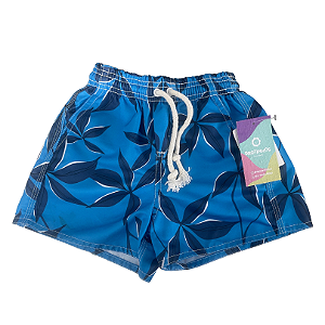 Bermuda em Tactel - Folhagem Azul