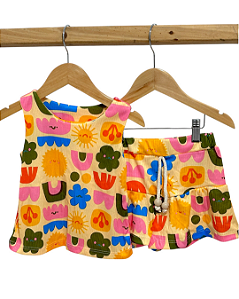 Conjunto Canelado Comfy: Regatinha + Short-Saia