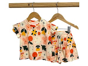 Conjunto Canelado Comfy: Blusinha + Short-Saia