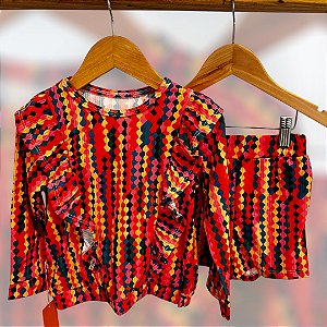 Conjunto Canelado Comfy: Blusa Manga Longa + Shortinho