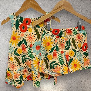 Conjunto Canelado Comfy: Regatinha + Short-Saia