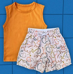 Conjunto Regata + Short Tactel - Elefante