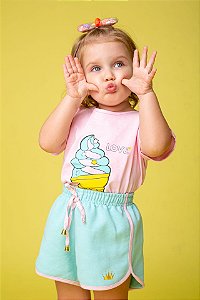 Conjunto T-Shirt + Short Moletinho - Sorvete