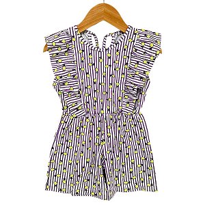 Macaquinho Lilás em Cotton Limãozinho