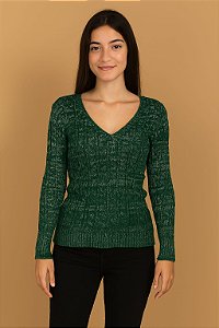 Blusa em modal mesclado manga longa