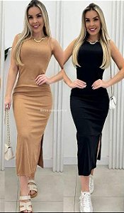 Vestido ribana midi