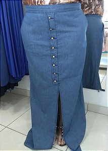 Saia longa jeans tencel
