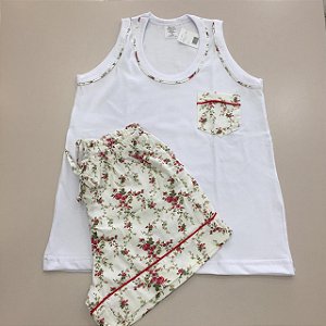 Pijama Infantil flor vermelha