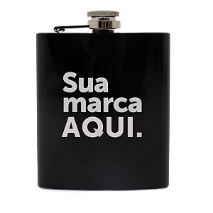PORTA WHISKY 7OZ PRETO BRILHANTE