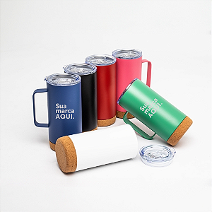 CANECA TÉRMICA COM CORTIÇA 500ML