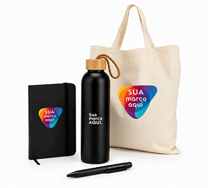 KIT EXPERIENCE GARRAFA ECOBAG CANETA CADERNETA
