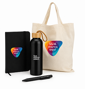 KIT EXPERIENCE GARRAFA ECOBAG CANETA CADERNETA