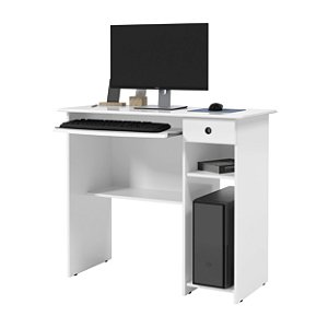 Mesa de computador escrivaninha para escritório linda viena branco