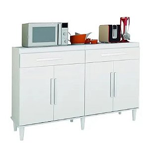 Balcão para Cozinha com 4 Portas e 2 Gavetas Madri Branco