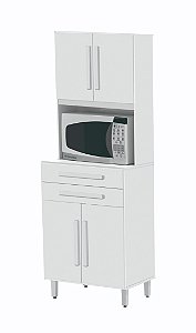 Kit de Cozinha Vilage Plus Armário Pequeno com 4 Portas  e 1  Gaveta Branco