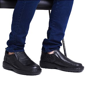 Sapato Social Masculino Ortopédico Anti Stress Conforto Em Couro Legítimo