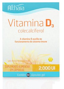 Vitamina D3 2.000UI com 60 Caps. em Gel - Equaliv 