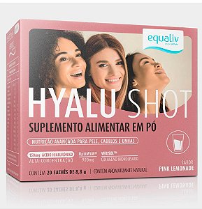 Hyalu Shot - Suplemento Alimentar de Colágeno Hidrolisado - Pink Lemonade 20 sachês.