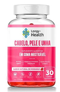 Cabelo, Pele e Unha com 30 gomas Morango