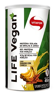 Life Vegan - Proteína Vegetal - 450g - Banana com Canela - Vitafor