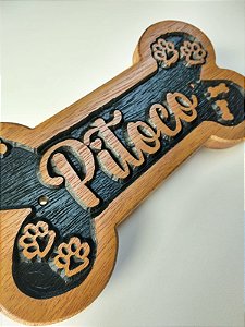 Placa Decorativa para Pet - Modelo Ossinho