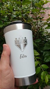 Kit 2 Copos Térmicos com Tampa e Abridor 473ml - Personalizados a Laser